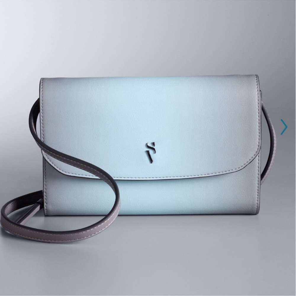 Vera Wang Blue Ombré Crossbody with Flap Closure and Structured Design/NWT